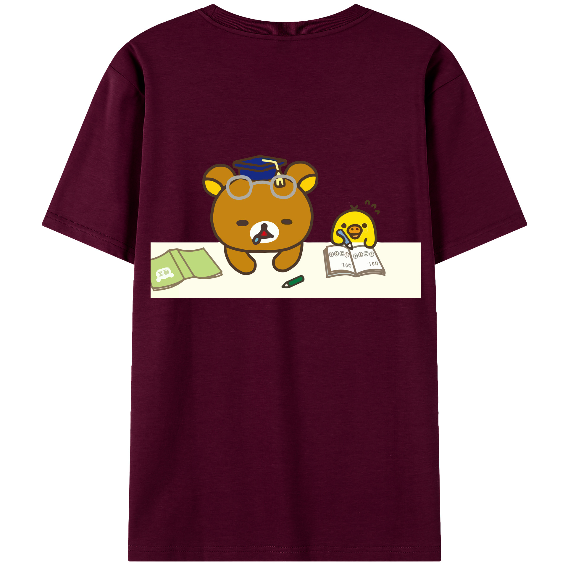 （画像用） リラックマ リラックマ キイロイトリ Rilakkuma Korilakkuma Kiiroitori レディース半袖Tシャツ(バックプリント)